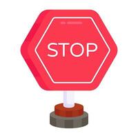 Flat vector design of stop board