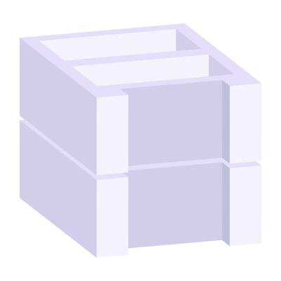 Conceptual flat design icon of concrete block