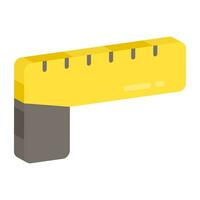 A flat design icon of L scale vector