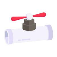 A flat design icon of pipe valve vector