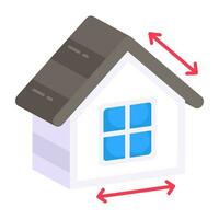 A colored design icon of home measurement vector