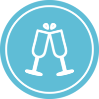 raised glasses circular icon png