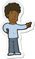 sticker of a cartoon pointing man png