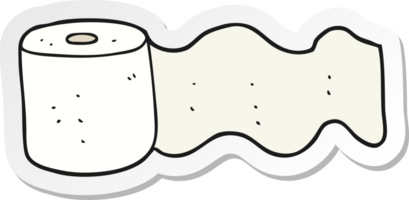 klistermärke av ett tecknat toalettpapper png