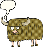 comico libro discorso bolla cartone animato peloso mucca png