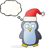 pensato bolla cartone animato Natale pinguino png