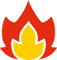 flat color retro cartoon fire png