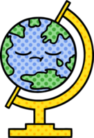 comic book style cartoon globe of the world png