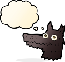 cartoon wolf head with thought bubble png