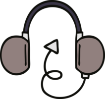 auriculares retro de dibujos animados lindo png