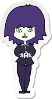 sticker of a cartoon vampire woman png