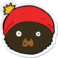 sticker van een cartoon teddybeergezicht png