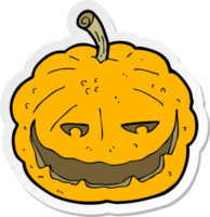 sticker of a cartoon halloween pumpkin png