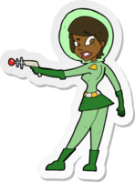 sticker of a cartoon sci fi girl png