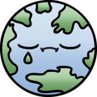 gradient shaded cartoon planet earth png