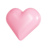 3d rosado lustroso amor corazón en transparente. adecuado para enamorado día, madre día, mujer día, boda, pegatina, saludo tarjeta. febrero 14to png