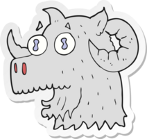 sticker of a cartoon ram head png