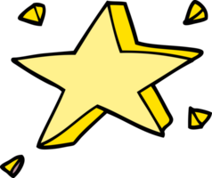 dessin animé doodle étoiles jaunes png