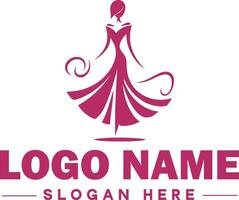 Moda logo lujo glamour elegante logo icono limpiar plano moderno minimalista negocio logo editable vector