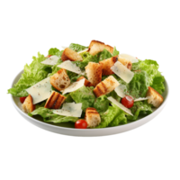 ai généré César salade dans assiette sur transparent Contexte png image