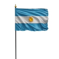 AI generated Argentina waving  flag on transparent background PNG image