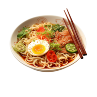 ai generiert Schüssel von Ramen Essen Gericht auf transparent Hintergrund png Bild