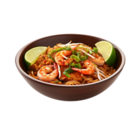 AI generated Bowl of Pad Thai food dish on transparent background PNG image