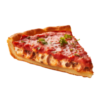 AI generated Chicago Deep Dish Pizza Slice on transparent background PNG image