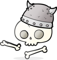 cartoon viking helmet on skull png