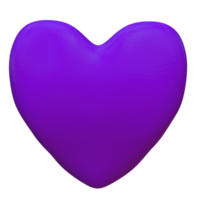 violet cœur 3d png
