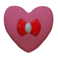 pink heart with a bow 3d png