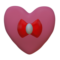 rosado corazón con un arco 3d png