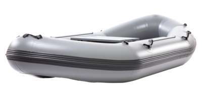 AI generated gray inflatable boat, png file of isolated cutout object on transparent background