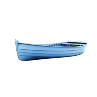 AI generated blue wooden boat, png file of isolated cutout object on transparent background