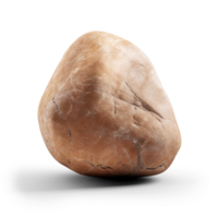 AI generated large processed brown stone, png file of isolated cutout object on transparent background with shadow