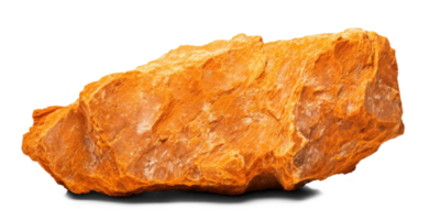 AI generated orange heavy rock, png file of isolated cutout object on transparent background with shadow