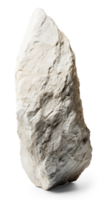 AI generated white rough heavy rock in vertical position, png file of isolated cutout object on transparent background with shadow