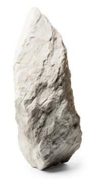 ai generato bianca ruvido pesante roccia nel verticale posizione, png file di isolato ritagliare oggetto su trasparente sfondo con ombra