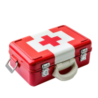 AI generated Compact Red First Aid Kit on Transparent BG png