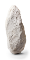 AI generated white rough heavy rock in vertical position, png file of isolated cutout object on transparent background with shadow