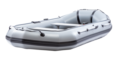 AI generated gray inflatable boat, png file of isolated cutout object on transparent background