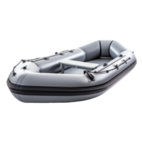 AI generated gray inflatable boat, png file of isolated cutout object on transparent background