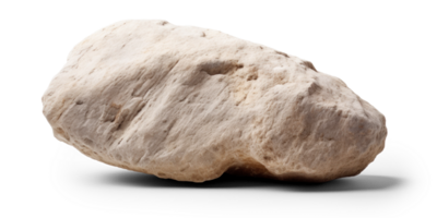 AI generated white heavy smooth rock, png file of isolated cutout object on transparent background with shadow