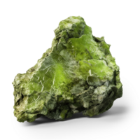 AI generated green rock, png file of isolated cutout object on transparent background with shadow