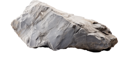 AI generated gray heavy rock, png file of isolated cutout object on transparent background