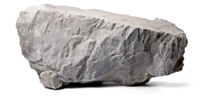 AI generated gray heavy rock, png file of isolated cutout object on transparent background with shadow