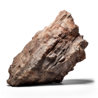 AI generated large brown rock, png file of isolated cutout object on transparent background with shadow