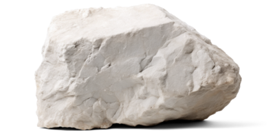 AI generated white heavy rock, png file of isolated cutout object on transparent background with shadow