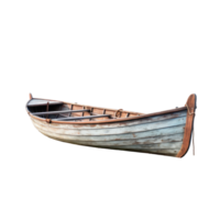 AI generated dirty wooden boat, png file of isolated cutout object on transparent background