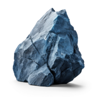 AI generated blue rock, png file of isolated cutout object on transparent background with shadow